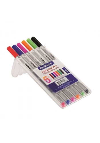 GLOBOX 3176 FİNELİNER KEÇE UÇLU KALEM 0.4mm 6 RENK