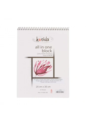 KOSİDA RESİM BLOĞU ALL İN ONE 25x35 24 YAPRAK 190-160-150-130gr (1032K)