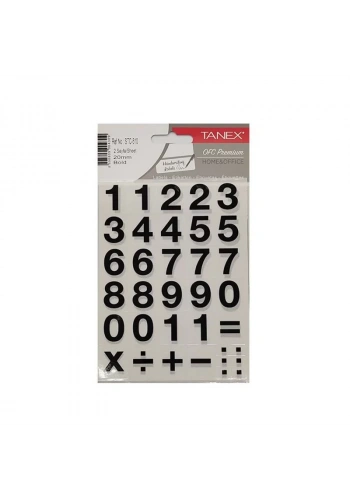 TANEX STC-510 RAKAM ETİKETİ 20mm 2Lİ POŞET