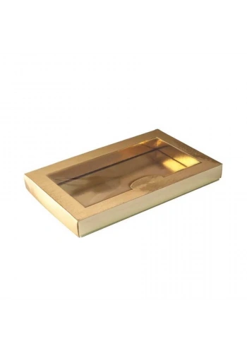Asetat Pencereli Gold Kutu 17,5x28x3 cm - 20 Adet