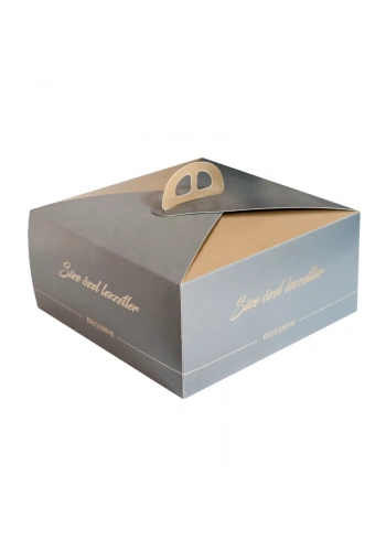 Saplı Turta Kutusu (No:3) 28x28x13 cm - 100 Adet