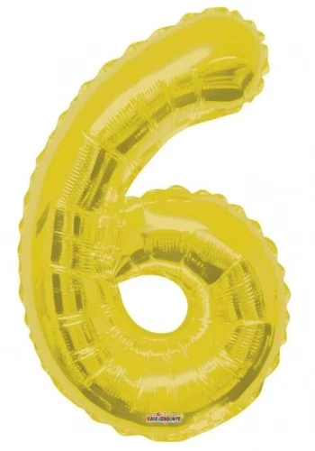 Folyo Balon 6 Rakamı Gold//Altın Renk  100 cm