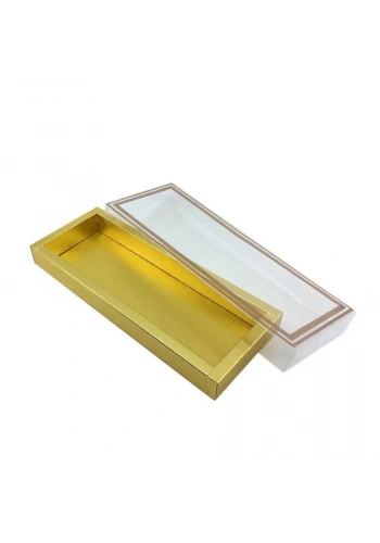 Asetat Kapaklı Gold Kutu 12x29,5x2,5 cm - 20 Adet