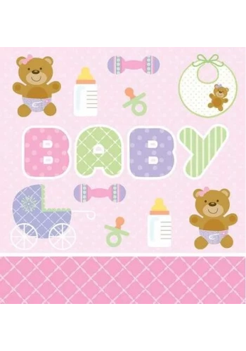 Pembe Bebek Ayıcık Masa Örtüsü