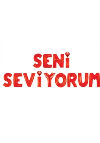 Seni Seviyorum Kırmızı Harf Folyo Balon