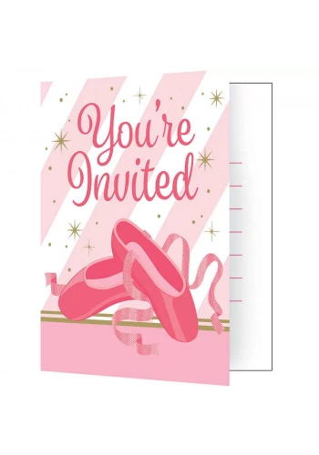 Pırıltılı Balerin Partisi 8 li Davetiye