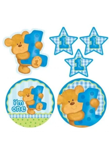 1 Yaşındayım Mavi Ayıcık 6 lı Duvar Süs