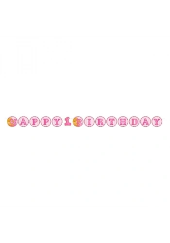 1 Yaşındayım Pembe Ayıcık Harf Afiş