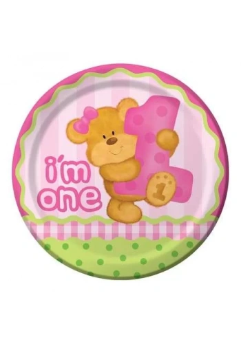 1 Yaşındayım Pembe Ayıcık Tabak