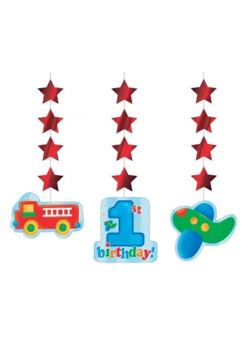 İlk Yaş Günüm Arabalı 3 lü Asma Süs