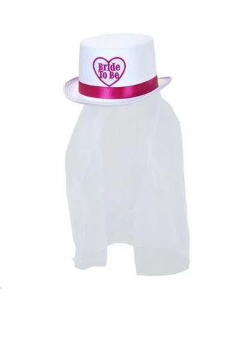 Bride to be Duvaklı Fötr Beyaz Şapka