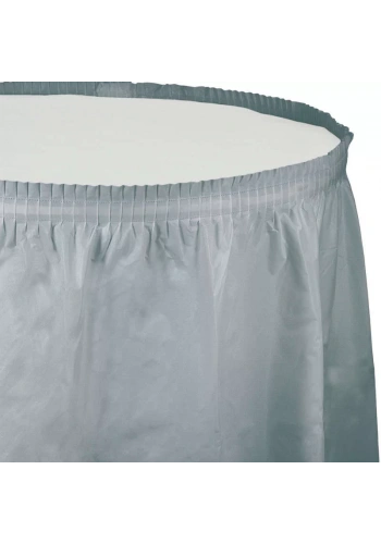 Gümüş Gri Masa Eteği 74 x 426 cm