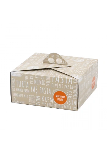 Saplı Turta Kutusu (No:3) 28x28x13 cm - 100 Adet
