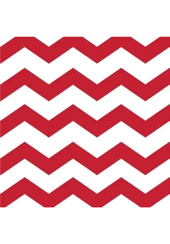 Puanlı ve Çizgili Kırmızı Küçük 16 lı Peçete