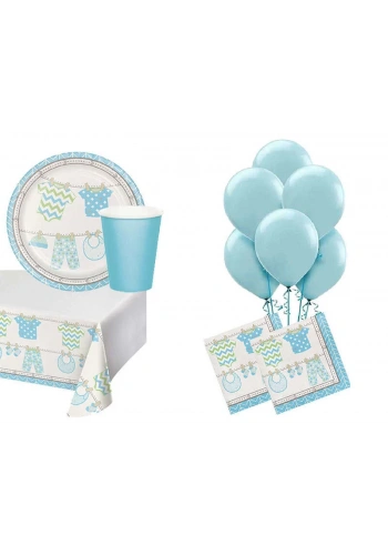 Bebek Kıyafetleri Mavi 8 li Parti Seti