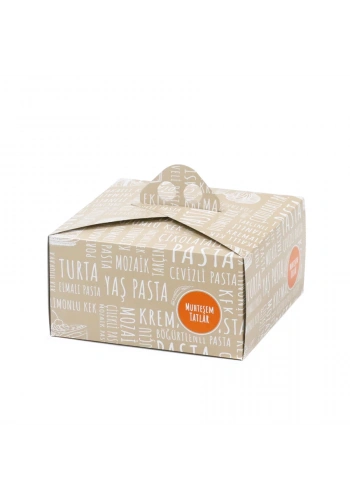 Saplı Turta Kutusu (No:2) 25x25x13 cm - 100 Adet