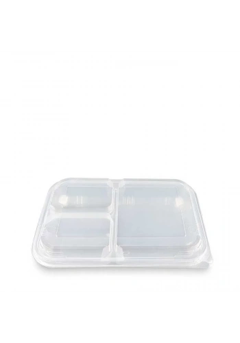 3 Bölmeli Kapaklı Kebap Kabı - 25 Adet