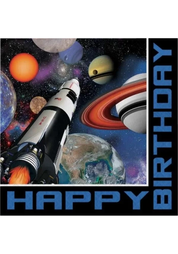 Uzay Partisi Happy Birthday 16 lı Peçete