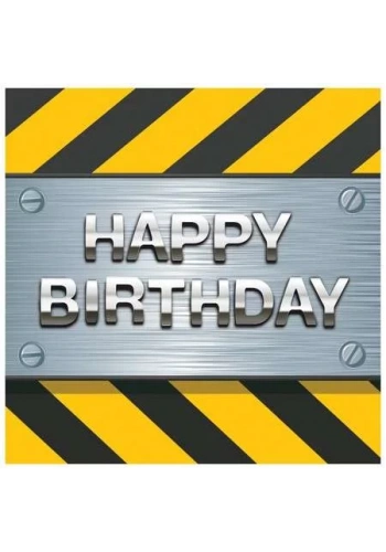 İnşaat Partisi Happy Birthday 16 lı Peçete