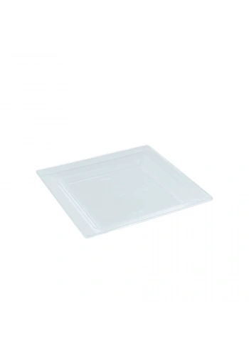 Plastik Kare Tabak Şeffaf 18 cm - 10 Adet