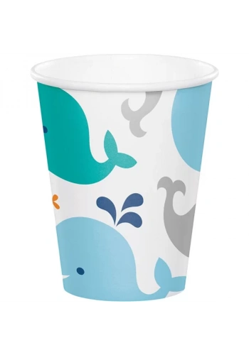 Sevimli Balina Mavi Bardak 8 Adet
