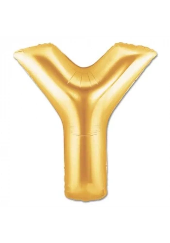 Y Harfi Altın Renk Folyo Balon 100 cm