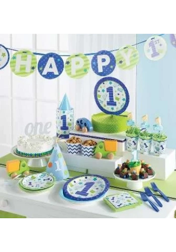 İlk Yaş Partim Mavi 1 Yaş SÜPER Parti Seti 24 KİŞİLİK