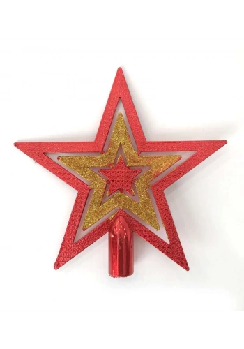 Kırmızı - Altın Yıldız Tepelik 20 cm