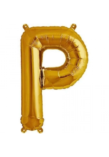 P Harfi Altın Renk Folyo Balon 100 cm
