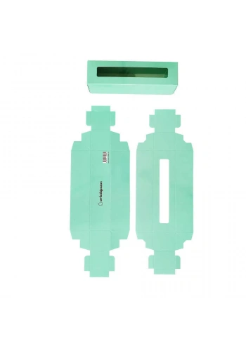 Montajsız Kapaklı Makaron Kutusu Turkuaz Yeşili 5x20x5 cm - 50 Adet