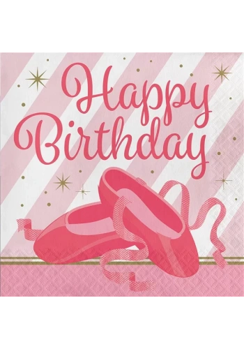 Pırıltılı Balerin Happy Birthday 16 lı Peçete