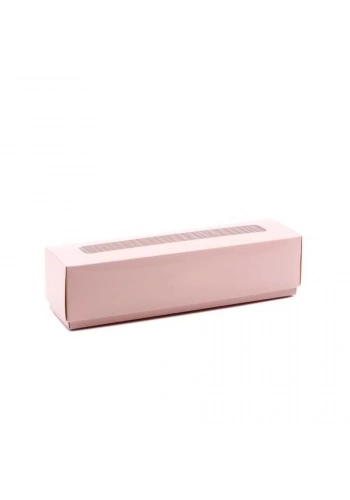 Kapaklı Makaron Kutusu Pembe 5x20x5 cm