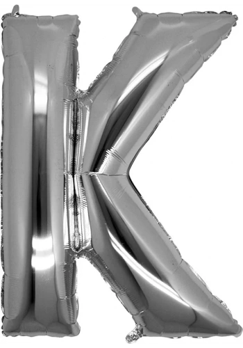K Harfi Gümüş Folyo Balon