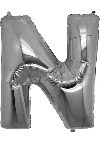 N Harfi Gümüş Folyo Balon