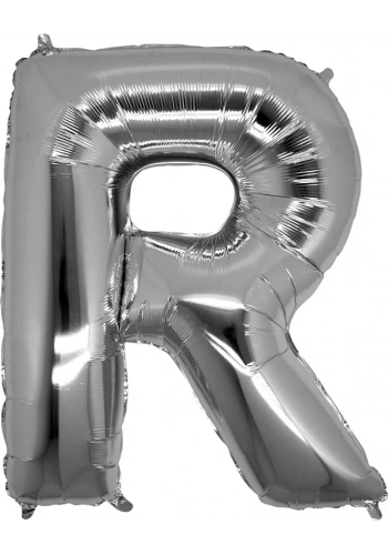 R Harfi Gümüş Folyo Balon