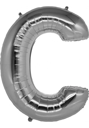 C Harfi Gümüş Folyo Balon