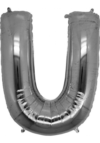U Harfi Gümüş Folyo Balon