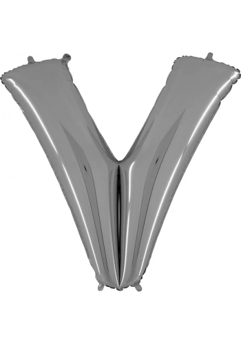 V Harfi Gümüş Folyo Balon