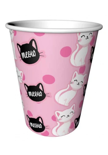 Kedicikler Pembe Bardak 8 Adet