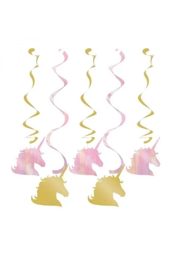 Unicorn Partisi Pırıltılı Süs Dalgası 5 Adet