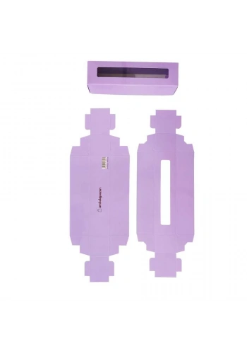 Montajsız Kapaklı Makaron Kutusu Lila 5x20x5 cm - 50 Adet