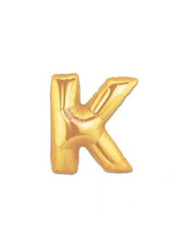 K Harfi Altın Renk Folyo Balon 100 cm