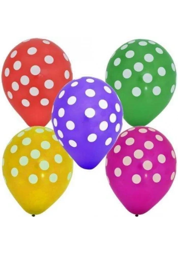Karışık Renkli Puanlı 10 lü Latex Balon