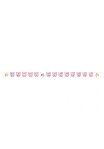 Happy Woodland Pembe Kurdelalı Harf Afiş