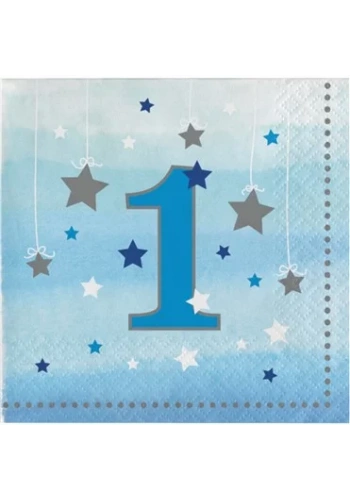 One Little Star Mavi 1 Yaş 16 lı Küçük Peçete