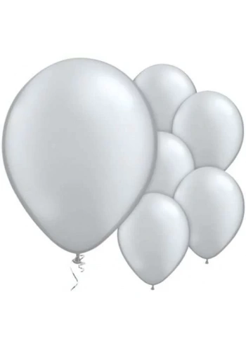 Gümüş Metalik Balon 10 Adet