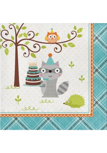 Happy Woodland Mavi Peçete 16 Adet