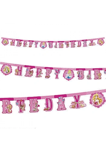 Disney Prensesleri Happy Birthday Harf Afiş