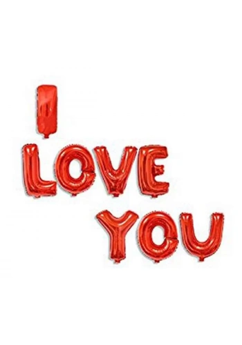 I LOVE YOU Kırmızı Harf Folyo Balon