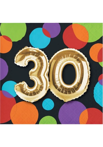 Işıltılı Balonlar 30 YAŞ 16 lı  Küçük Peçete